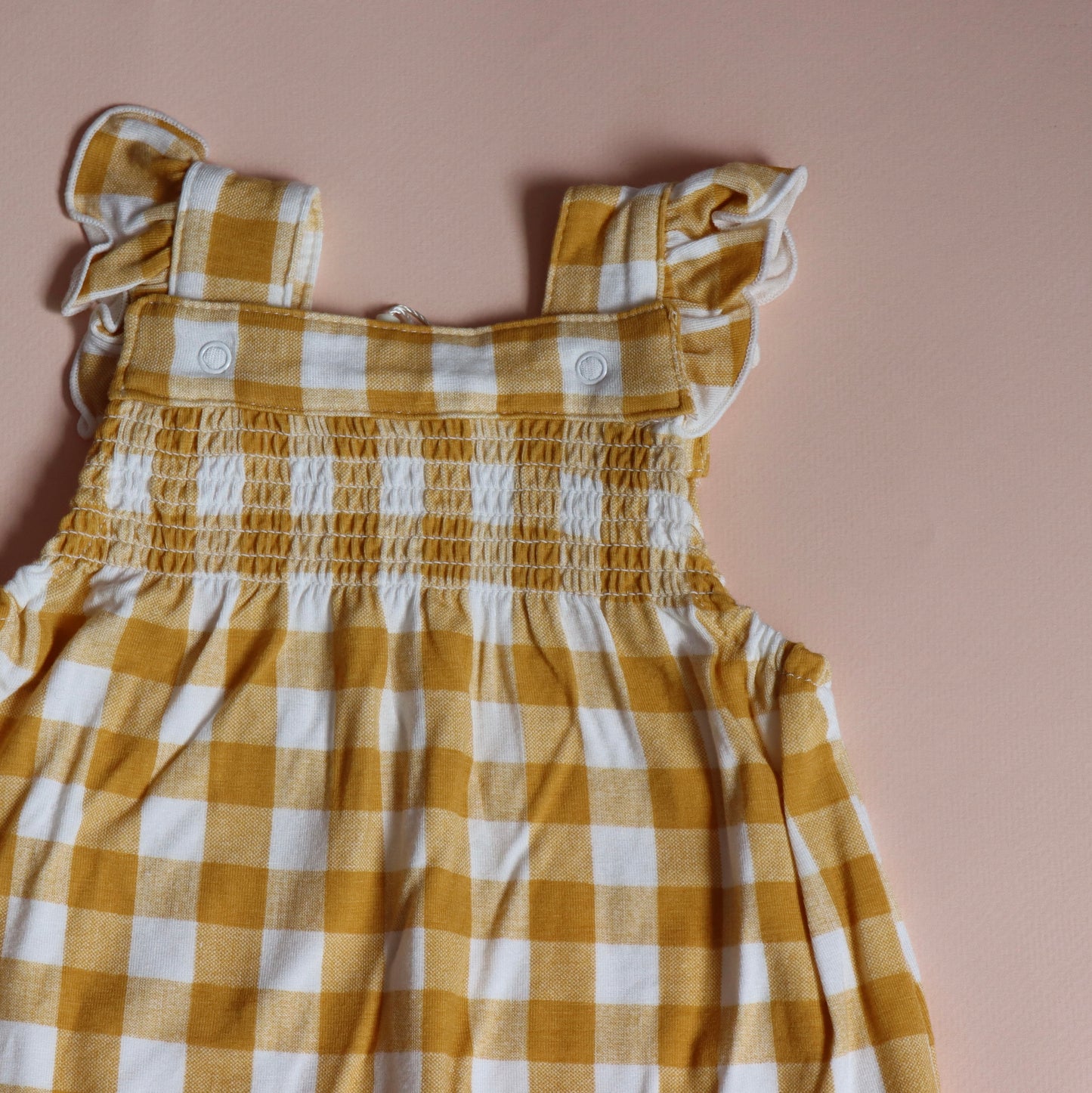 Smocked Front Coverall Honey Orange
