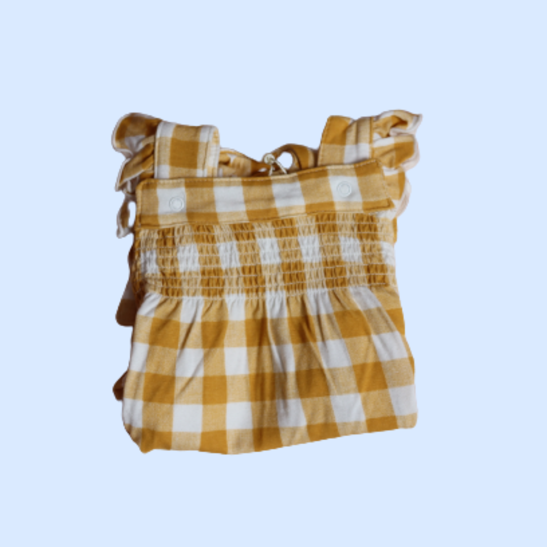 Smocked Front Coverall Honey Orange