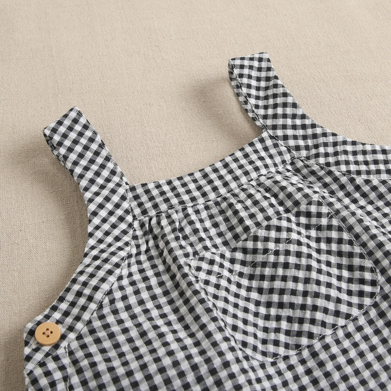 Conjunto bebe niña cuadros vichy y estrellas