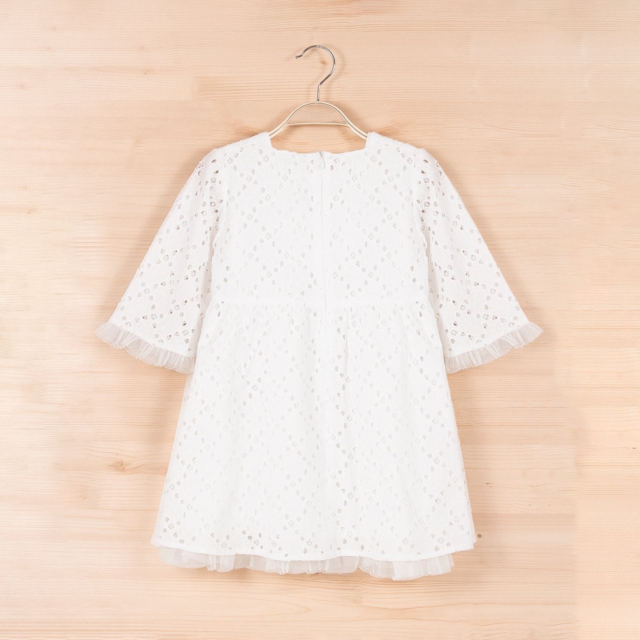 Vestido Jr niña blanco perforado