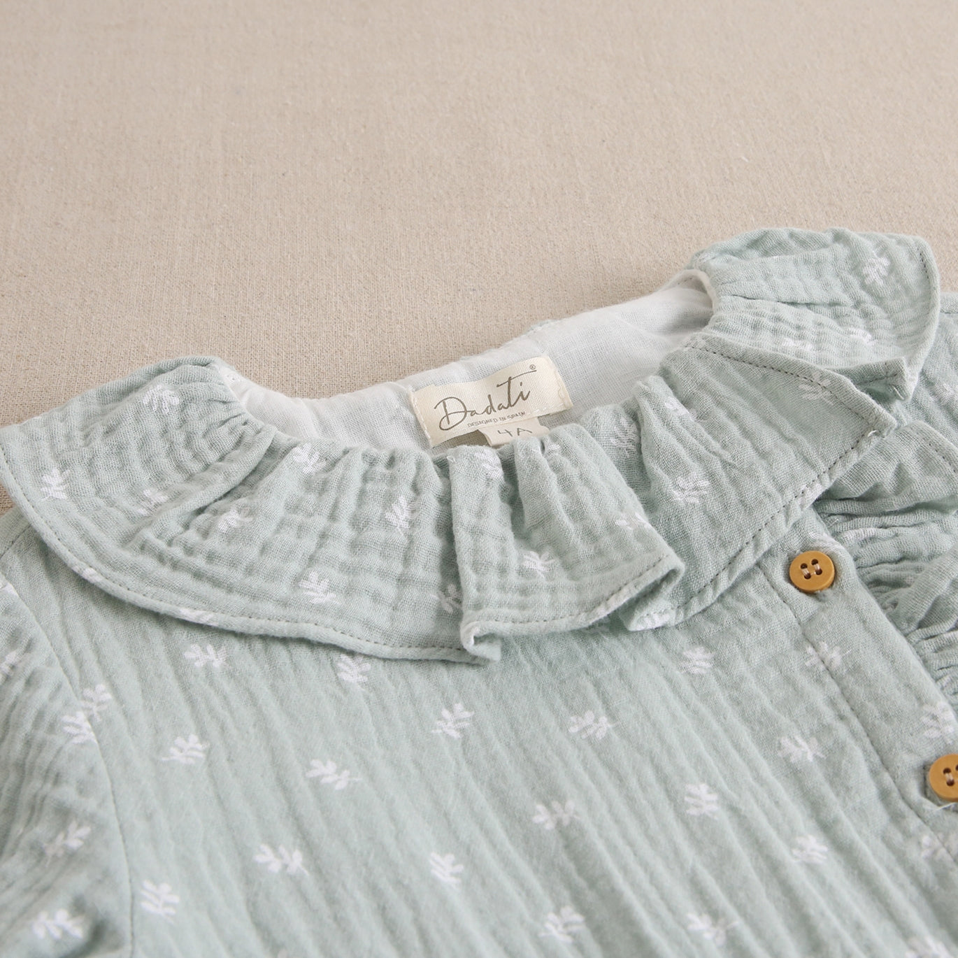 Vestido Jr niña musgo flores