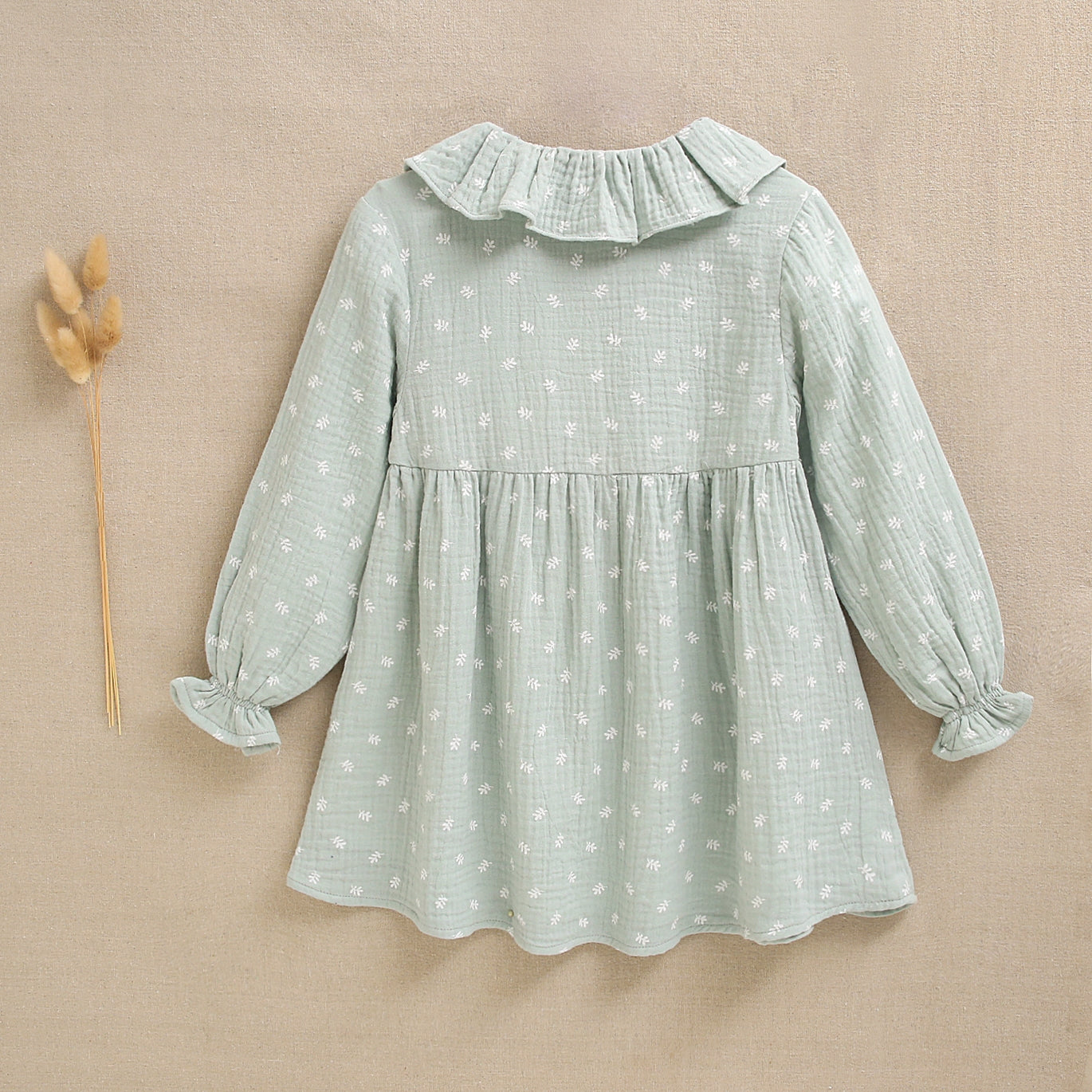 Vestido Jr niña musgo flores