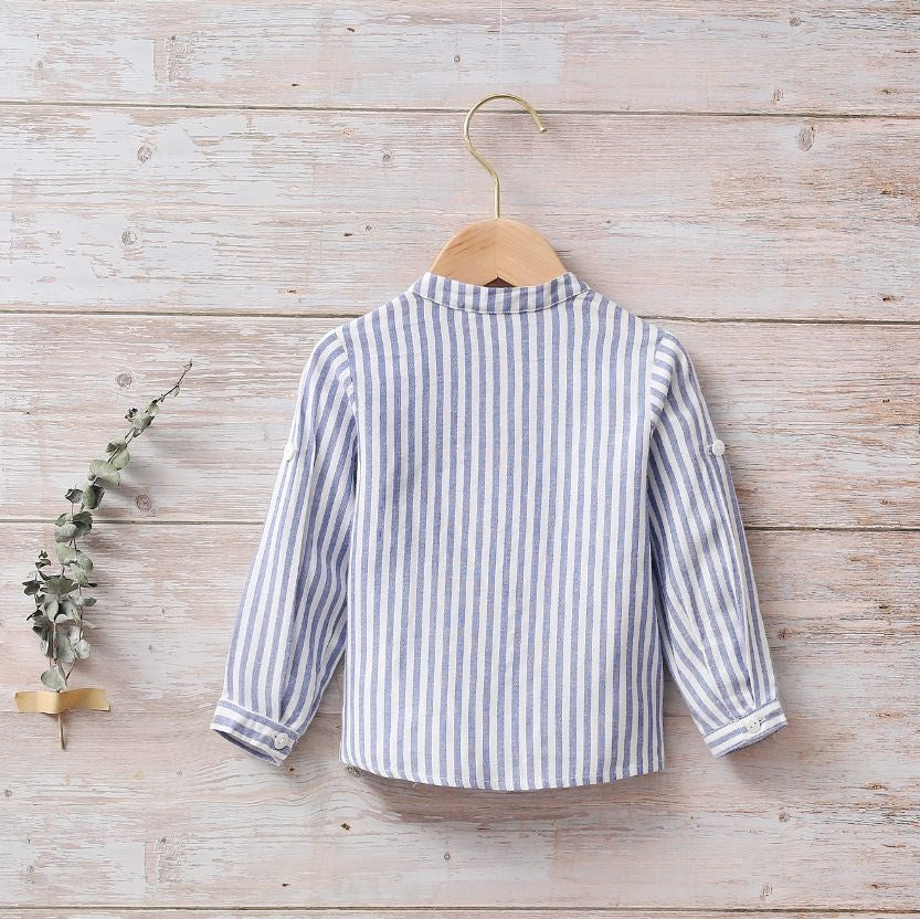 Camisa bebé niño rayas azules
