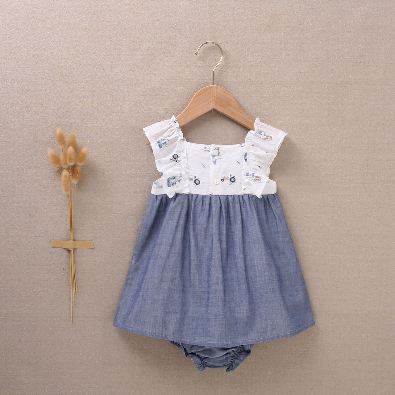 Vestido bebé niña estampado demi