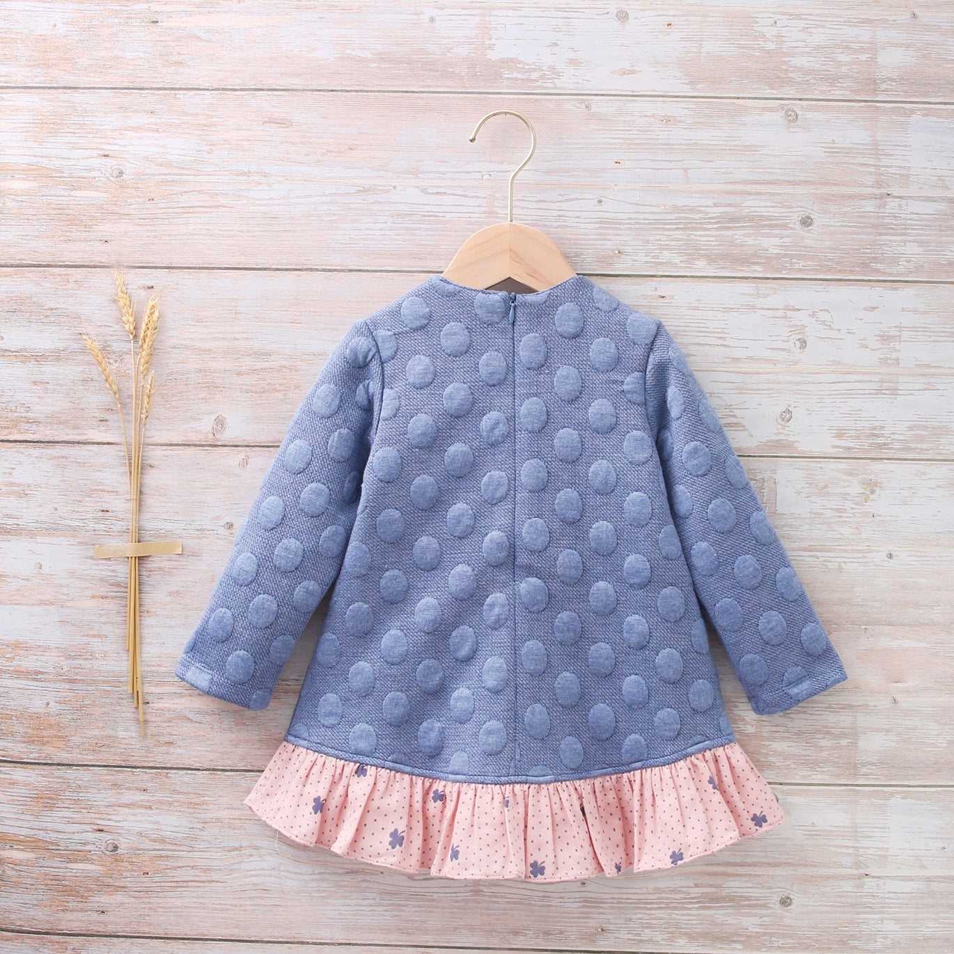 Vestido bebé azul trébol