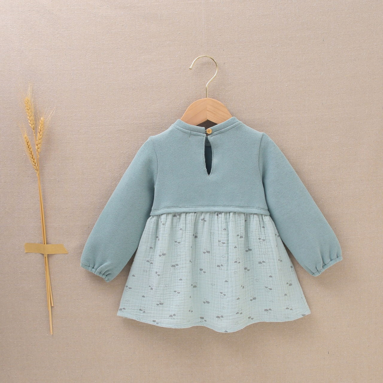 Vestido bebé niña verde agua