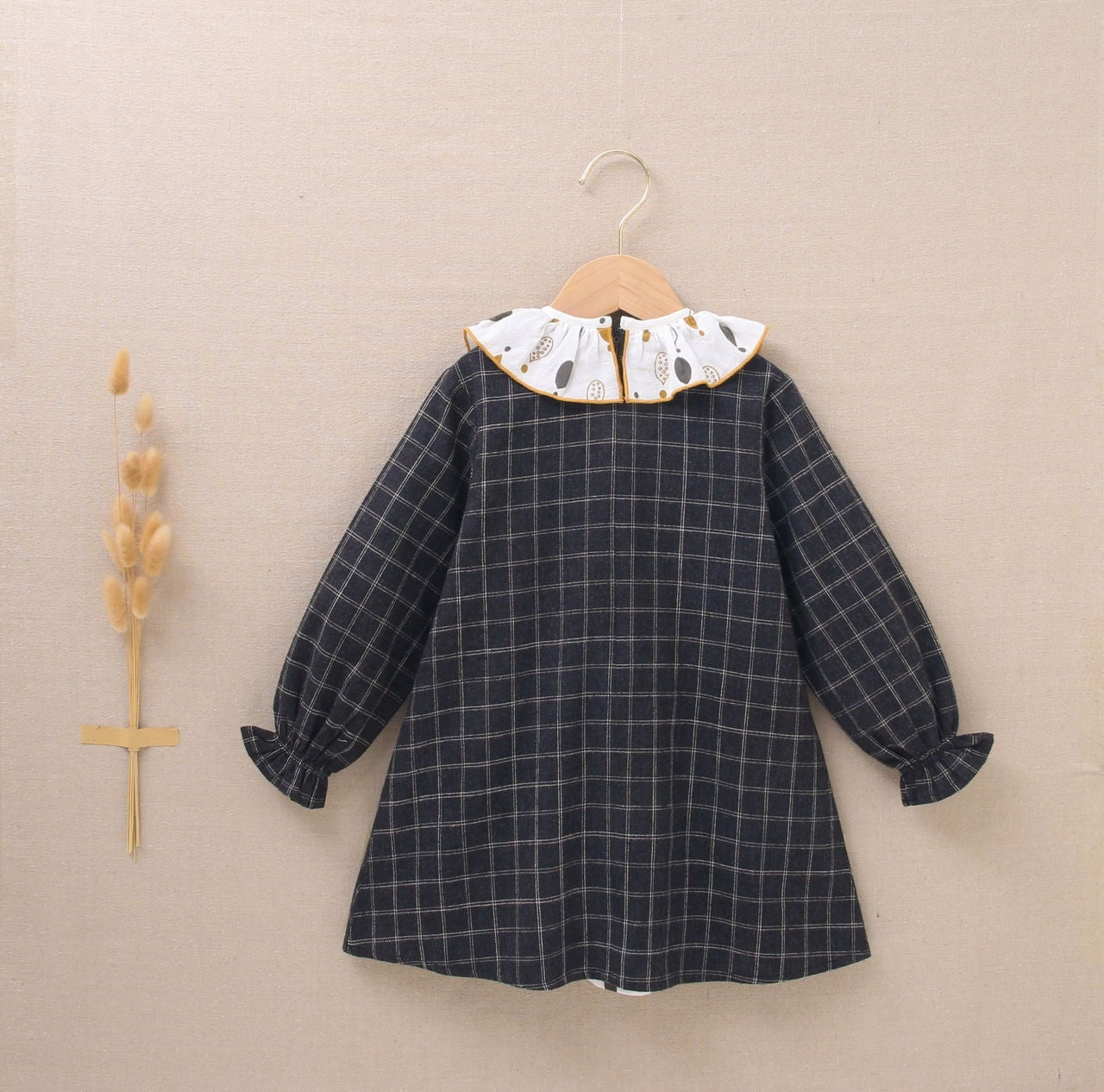Vestido niña Jr cuadros grises