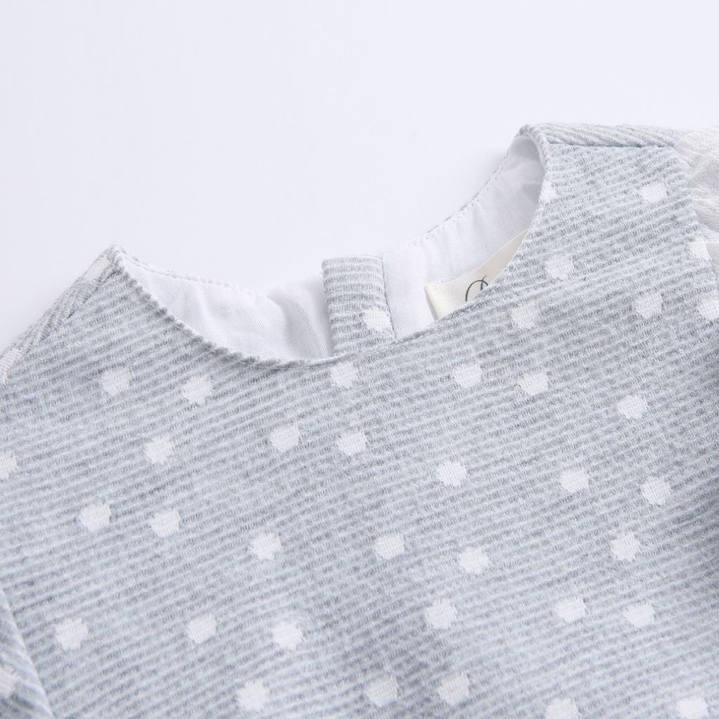 Vestido Jr niña lunares blancos