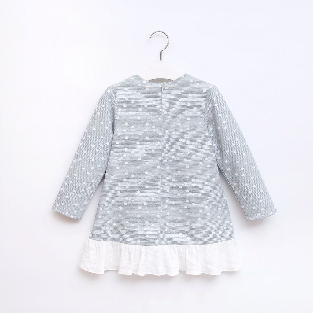 Vestido Jr niña lunares blancos