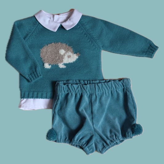 Conjunto Erizo Niño Verde Turquesa