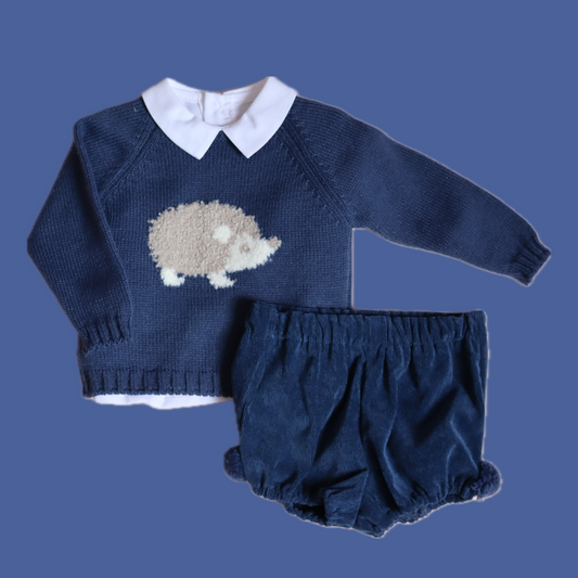 Conjunto Erizo Niño Azul Marino