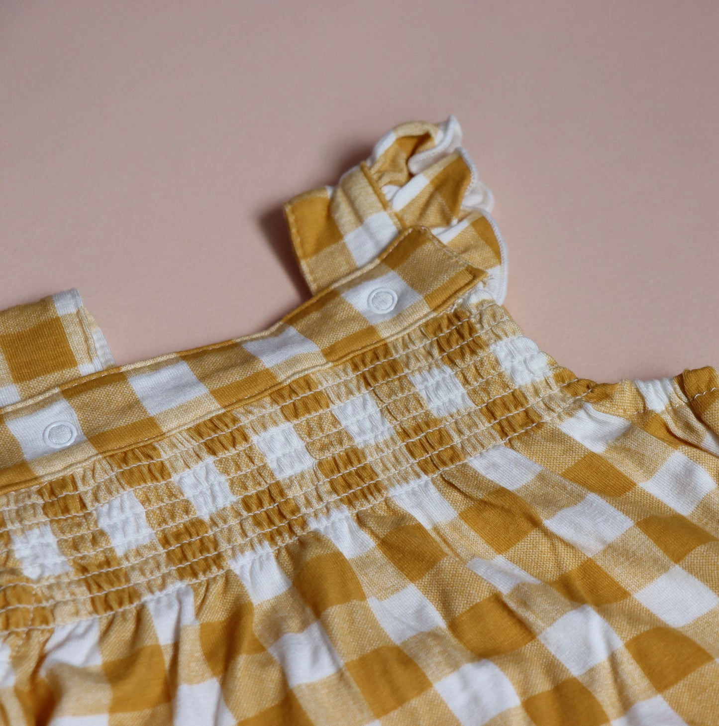 Smocked Front Coverall Honey Orange