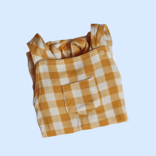 Pocket Coveralls Gingham Honey Orange