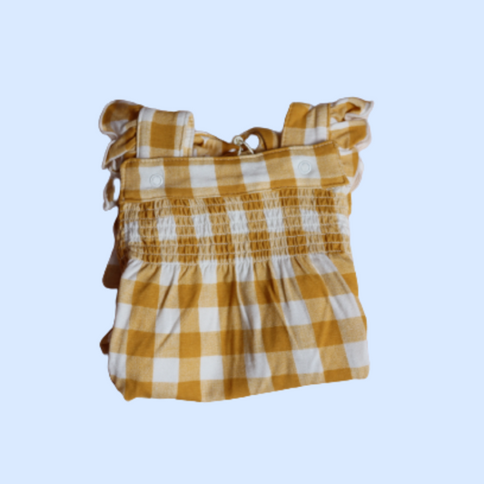 Smocked Front Coverall Honey Orange