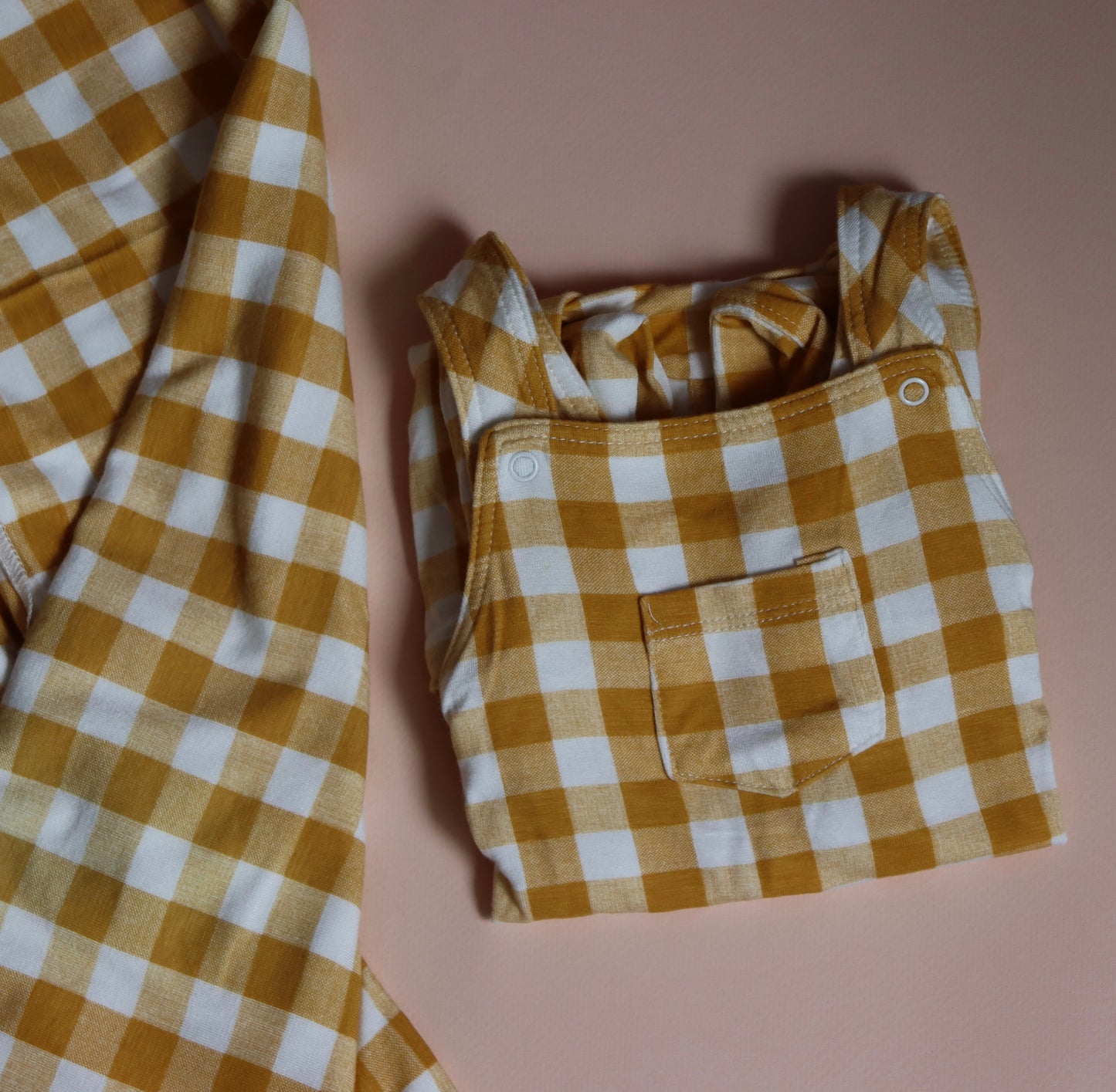 Pocket Coveralls Gingham Honey Orange