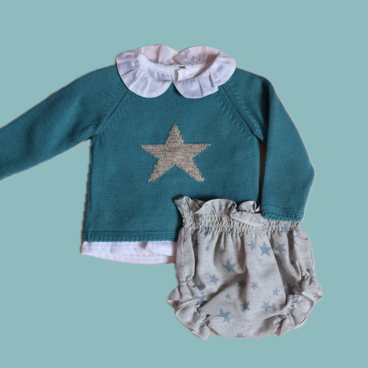 Conjunto Estrella Verde Turquesa