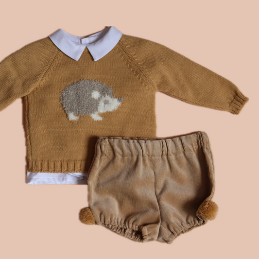 Conjunto Erizo Niño Beige
