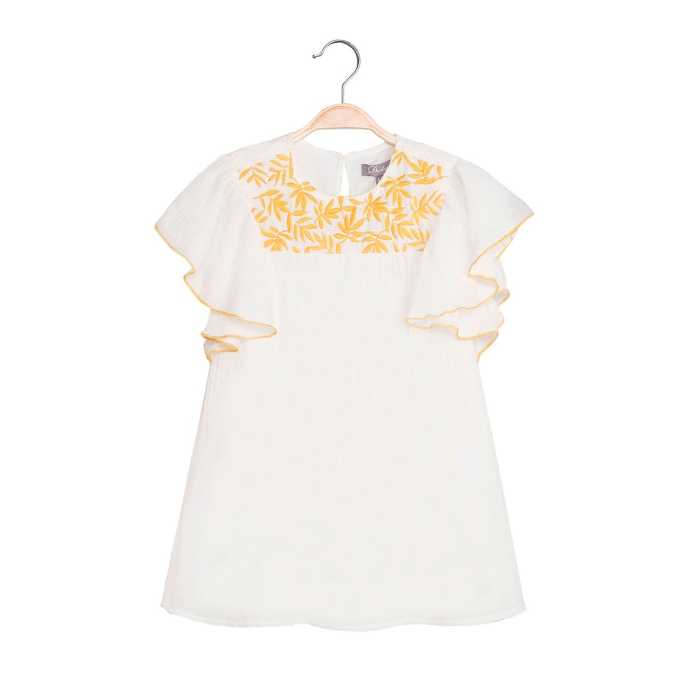 Vestido Jr niña hojas mostaza