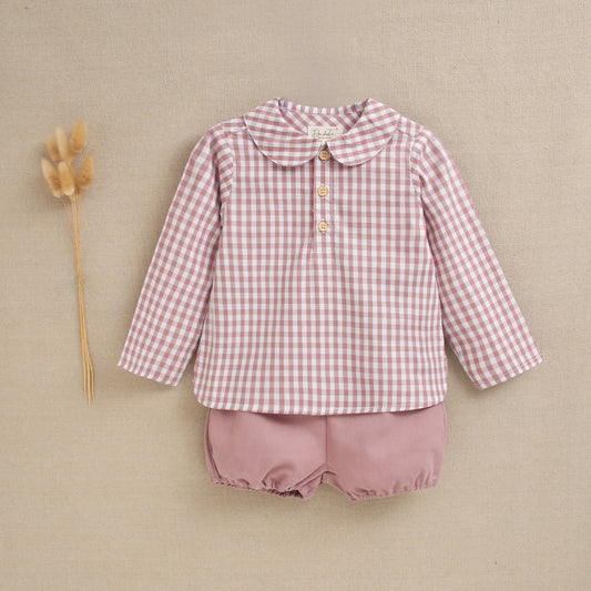 Conjunto bebé niño malva