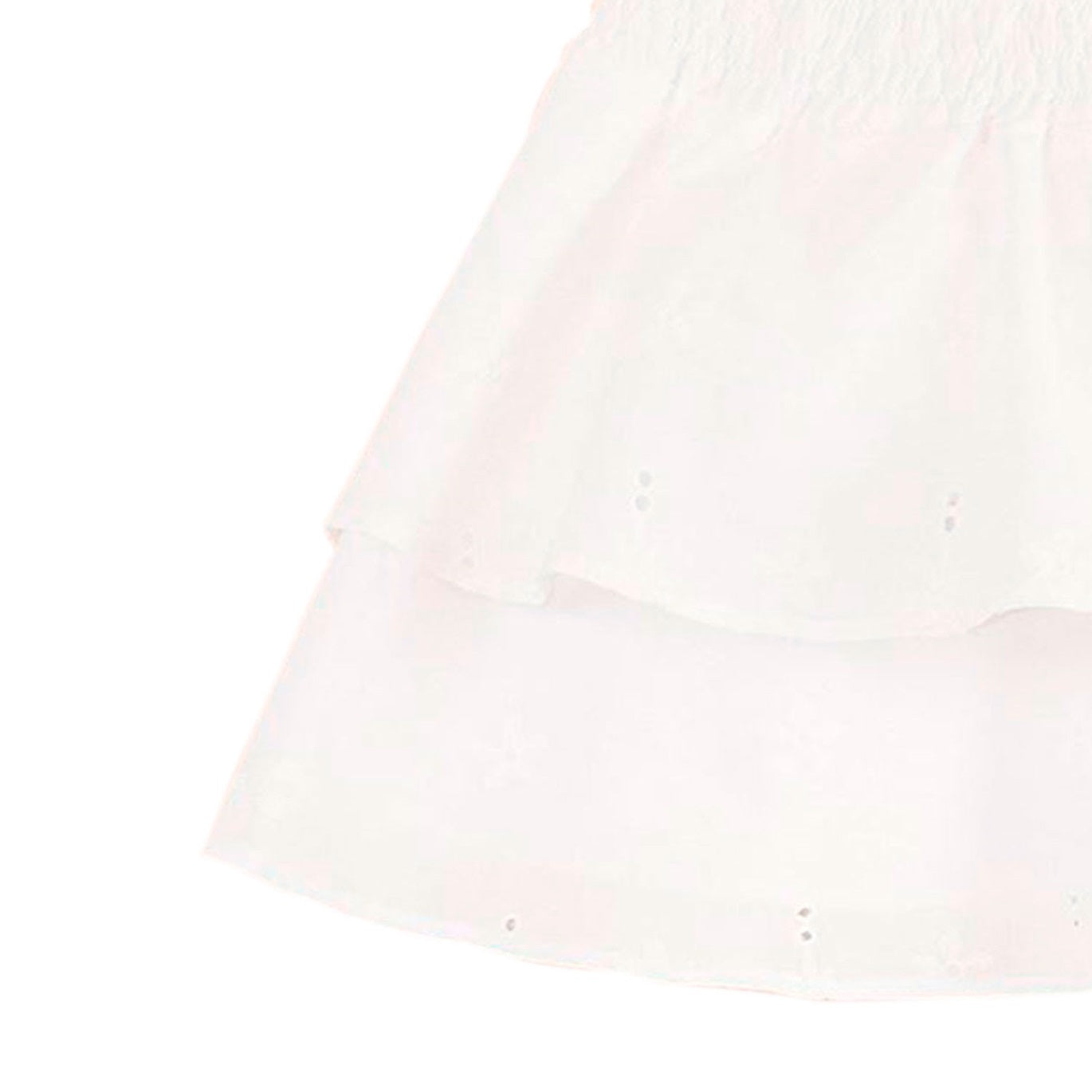 Falda Jr niña blanca olanes