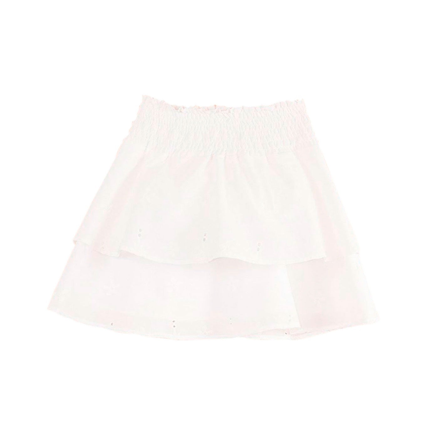 Falda Jr niña blanca olanes