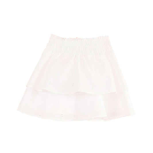 Falda Jr niña blanca olanes