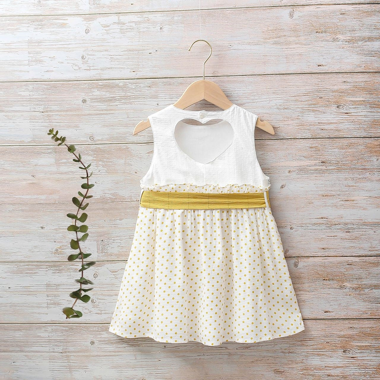 Vestido Jr niña lunares corazón