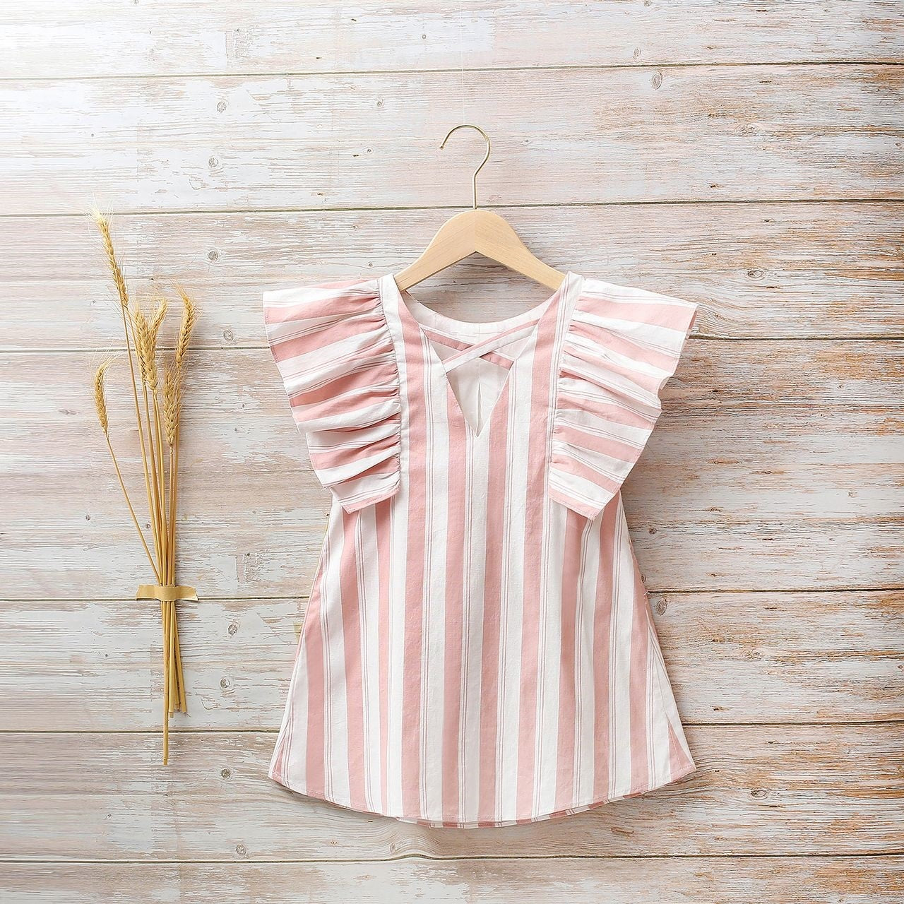 Vestido Jr niña rayas rosas