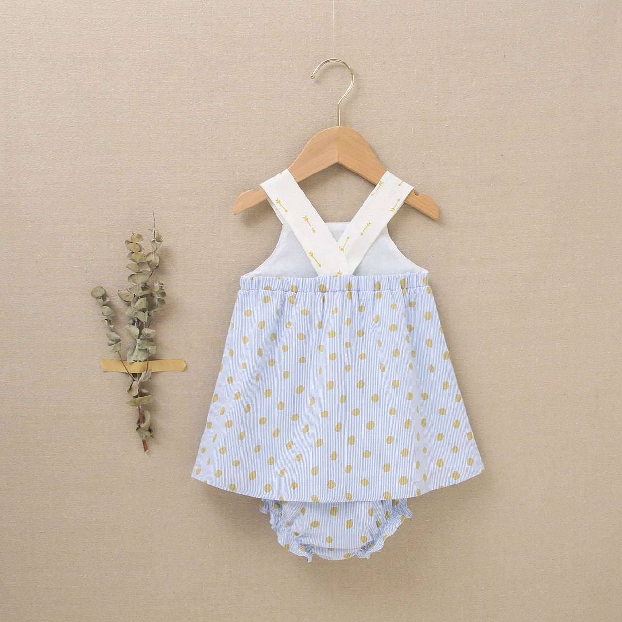 Vestido bebé niña lunares amarillos