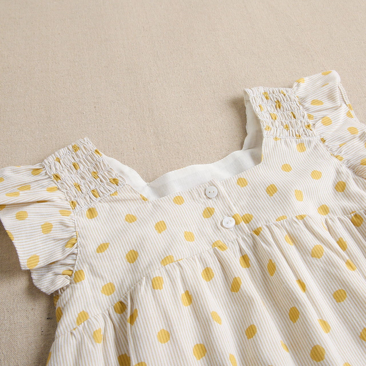 Vestido niña Jr lunares amarillos