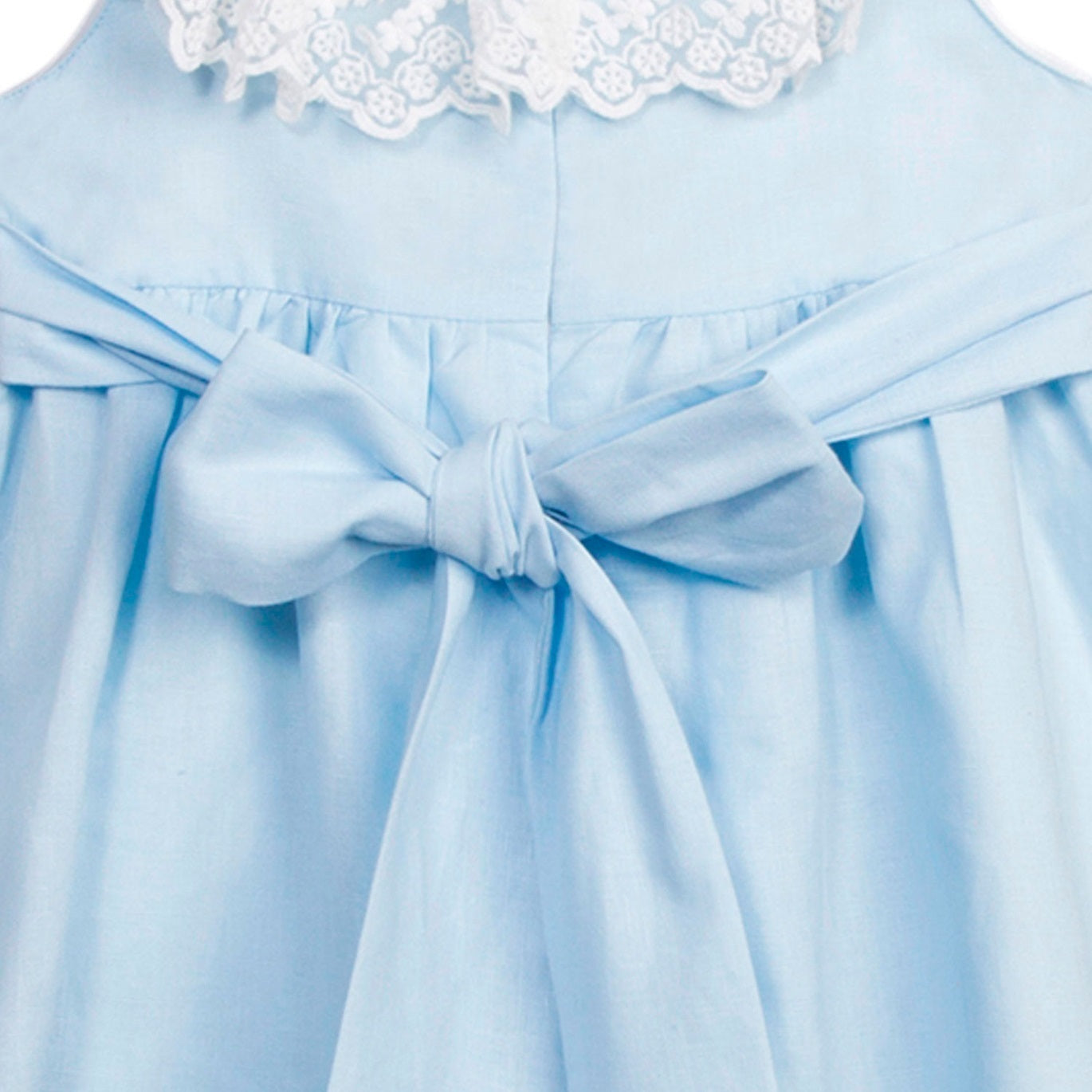 Vestido niña jr azul guipur