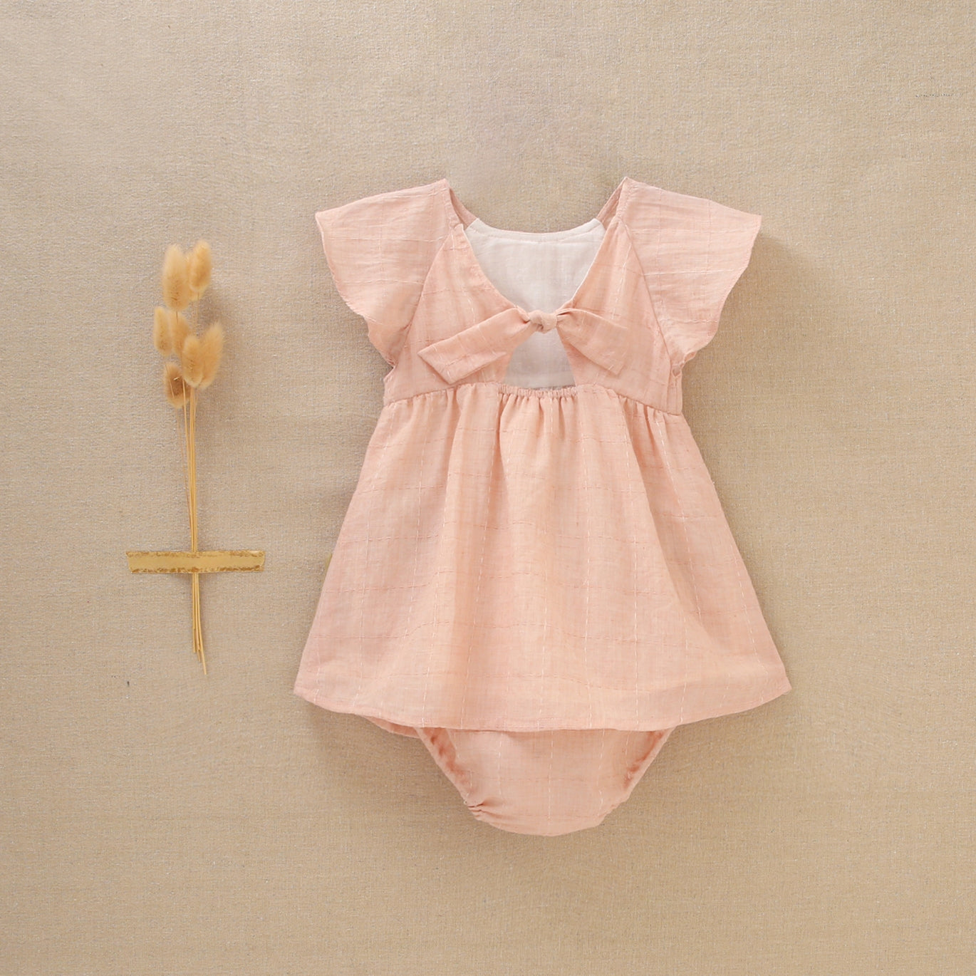 Vestido bebé niña hojas