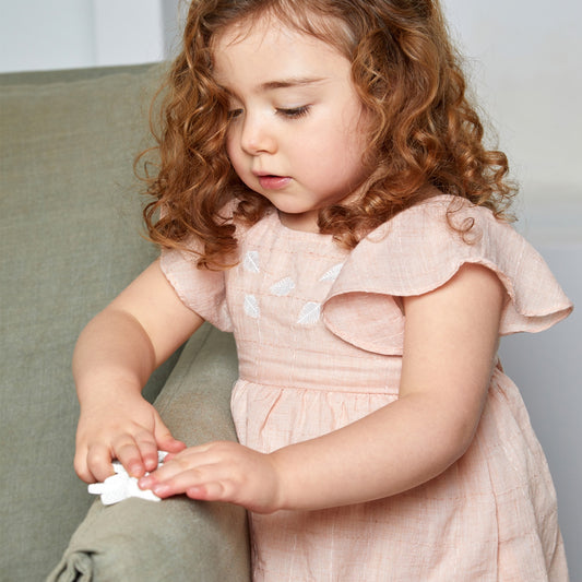 Vestido bebé niña hojas