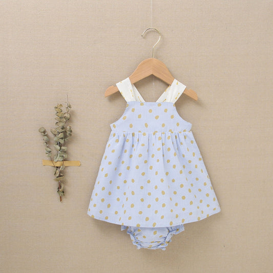 Vestido bebé niña lunares amarillos