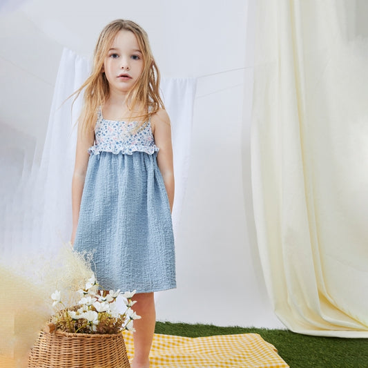 Vestido niña jr bámbula color azul