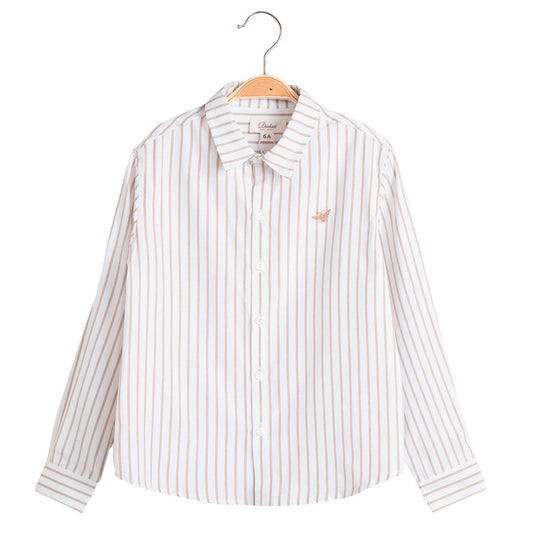 Camisa Jr niño rayas beige