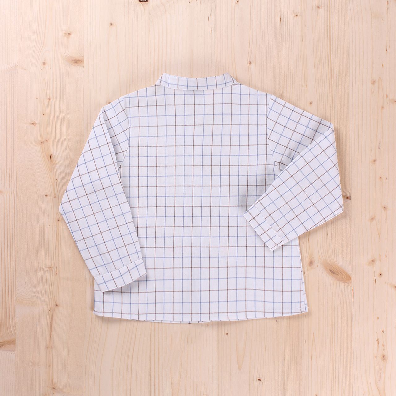 Camisa bebé niño cuadros beige