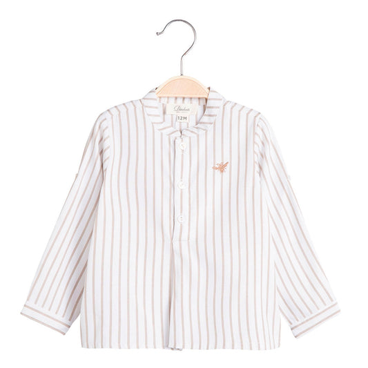 Camisa bebé niño rayas beige