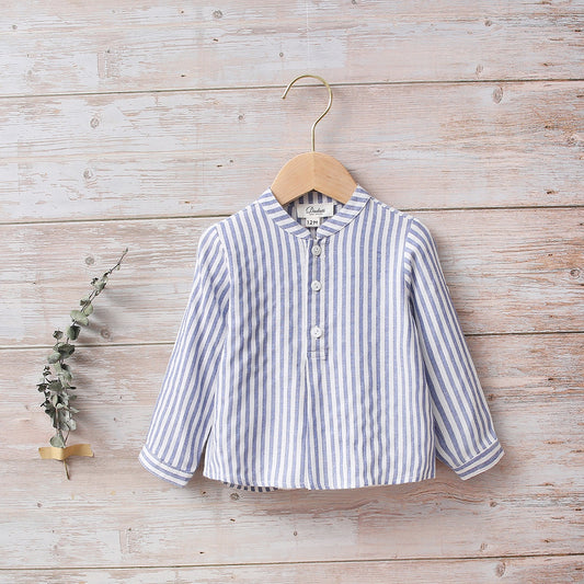 Camisa bebé niño rayas azules