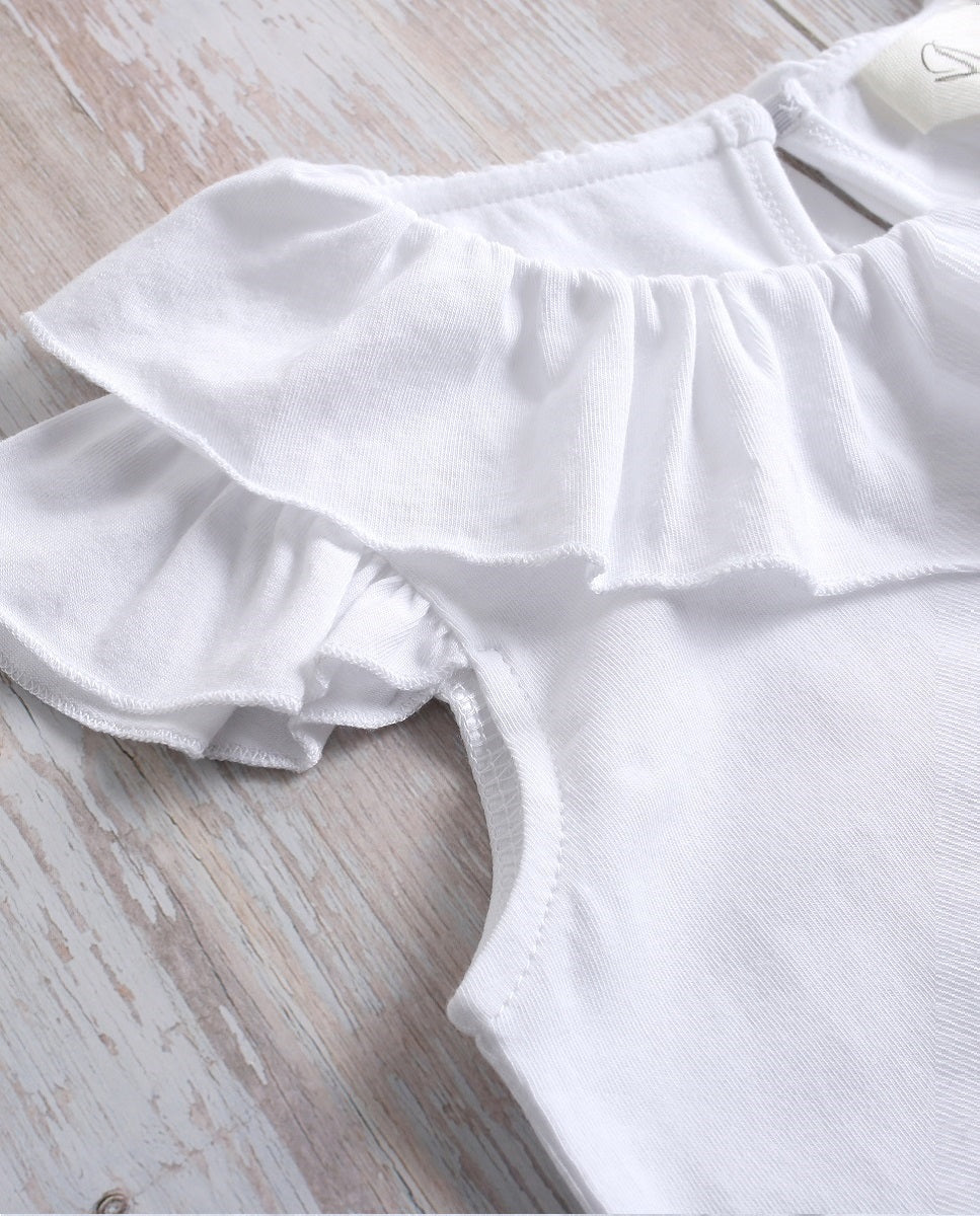 Camiseta Jr blanca olanes