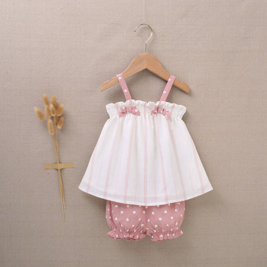 Conjunto bebé niña rayas rosas