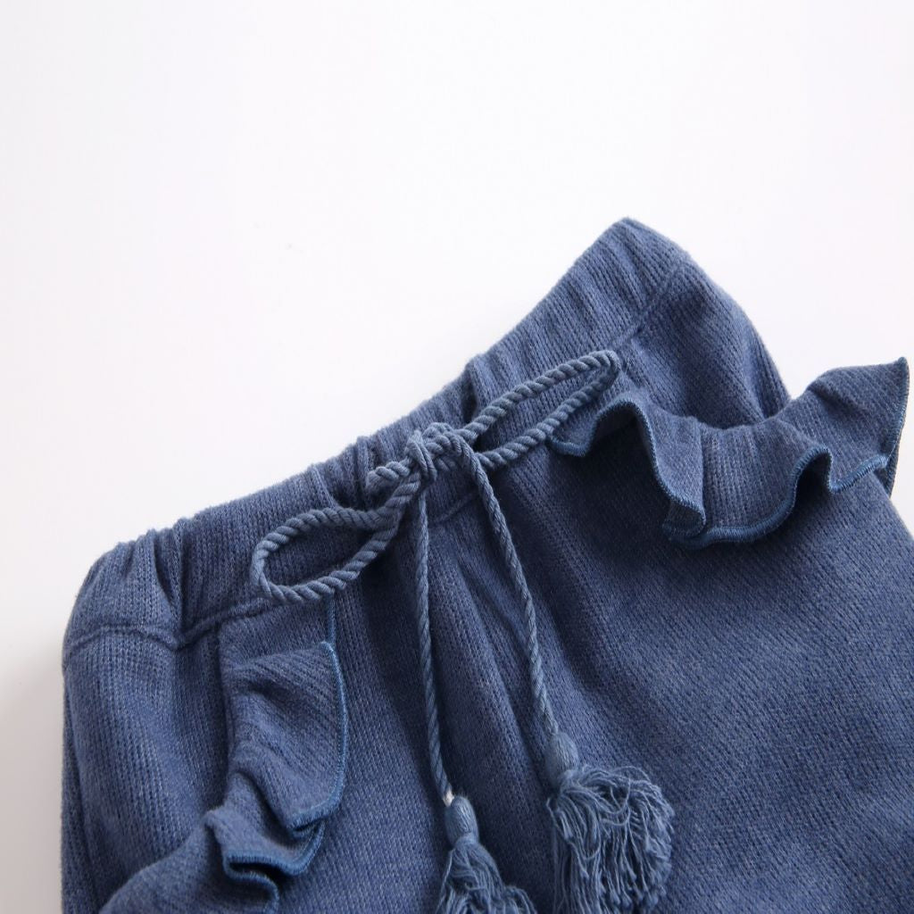 Conjunto bebé niña blusa bordada, short borlitas