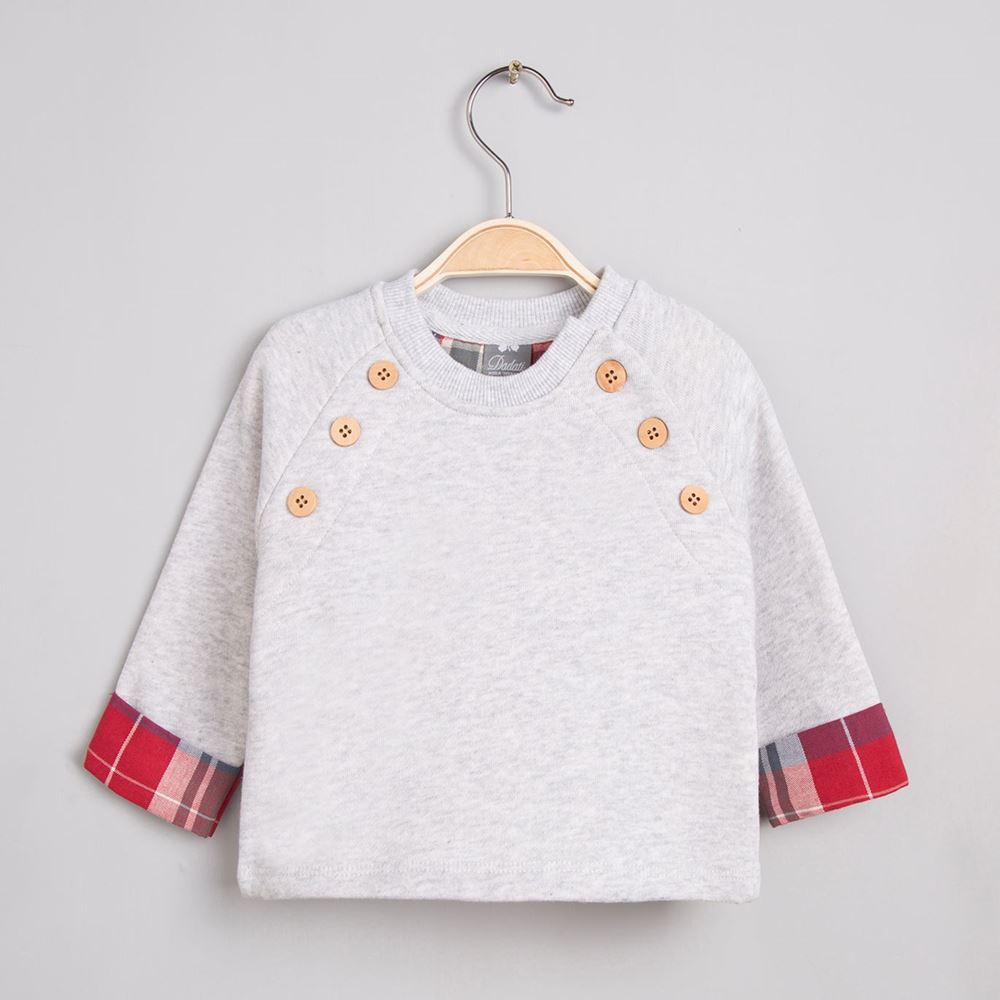 Sudadera bebé niño gris cuadros
