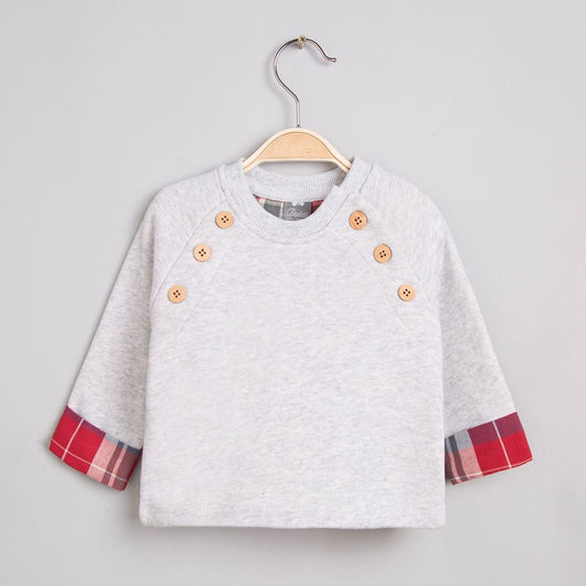 Sudadera bebé niño gris cuadros
