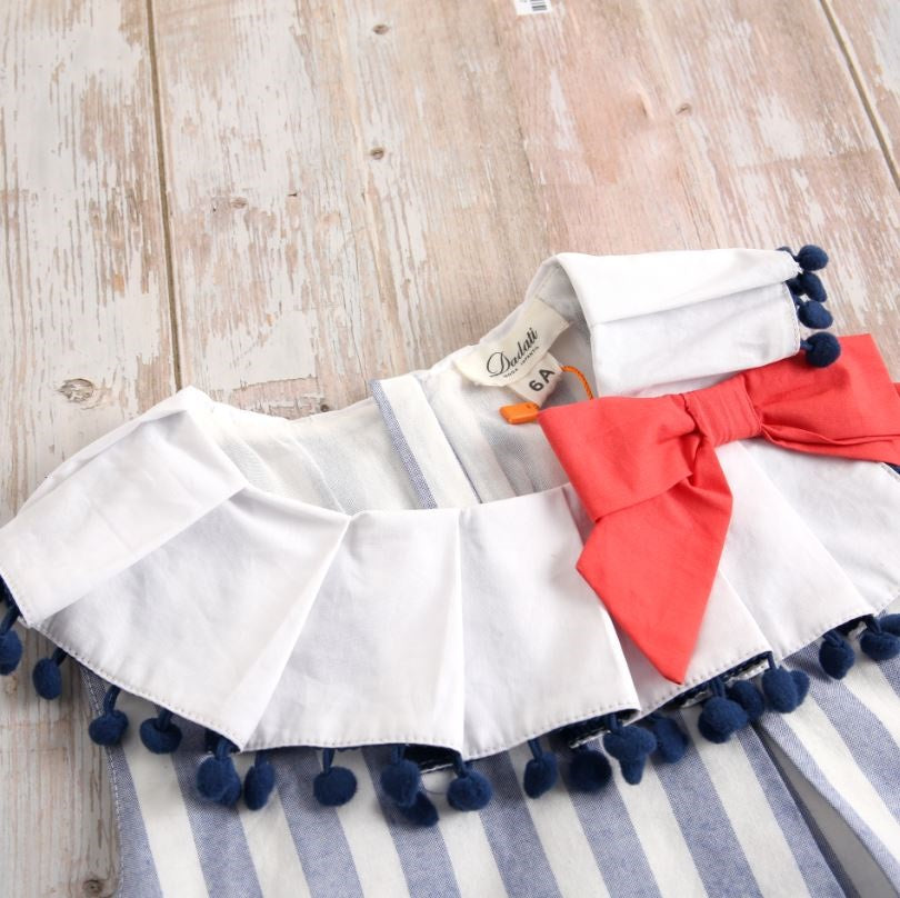 Vestido Jr rayas marineras azules