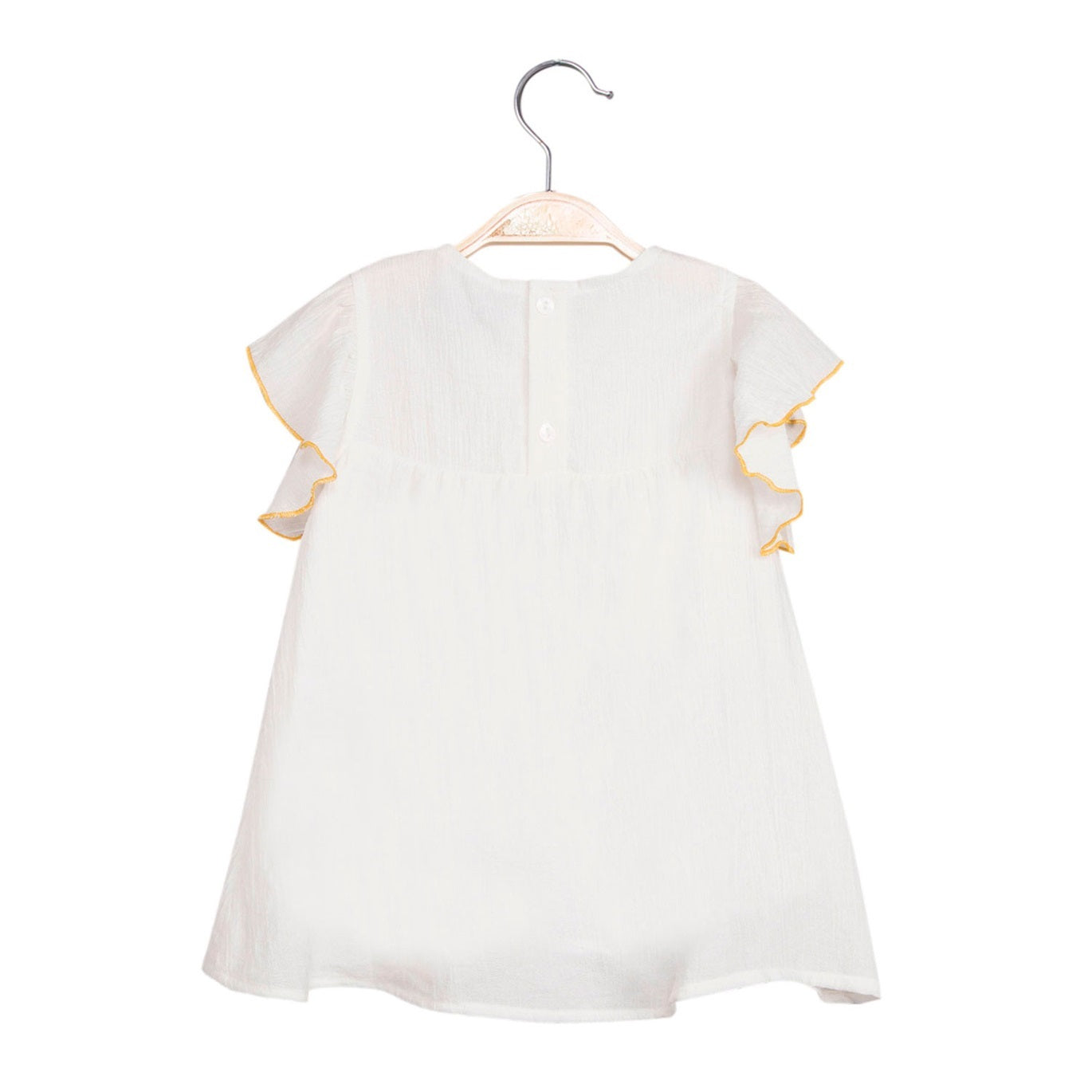Vestido bebé niña bordados mostaza
