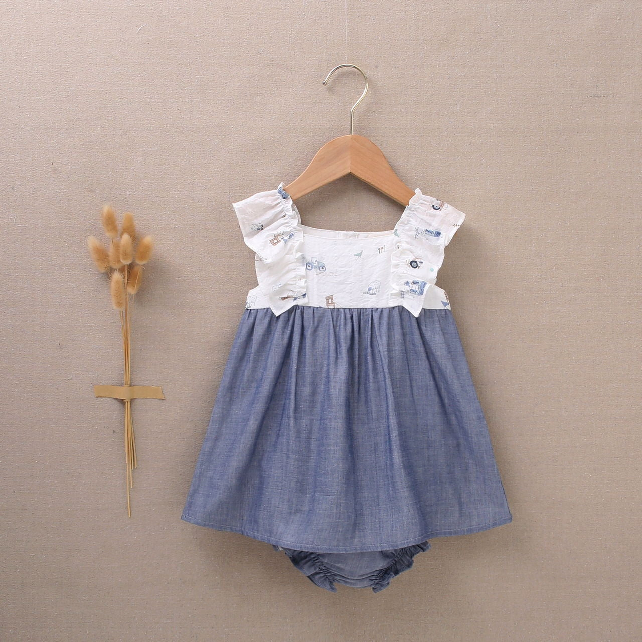 Vestido bebé niña estampado demi