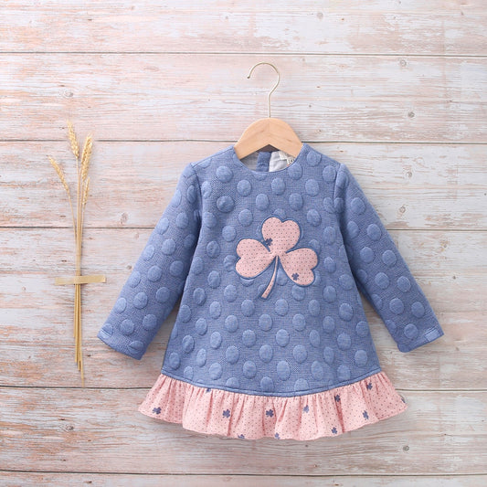 Vestido bebé azul trébol