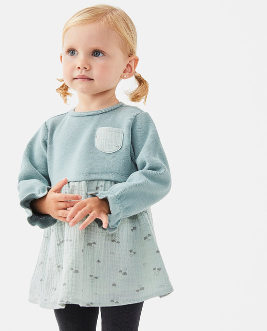 Vestido bebé niña verde agua