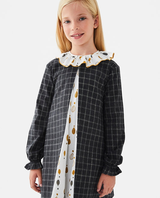 Vestido niña Jr cuadros grises